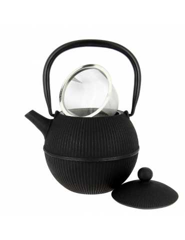 Théière en fonte Kambin Iwachu, Japon, arare noire, 1,3 L