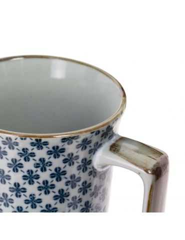 Mug en grès - Trèfles Bleus