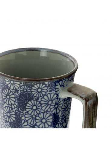 Mug en grès - Fleurs Bleues...