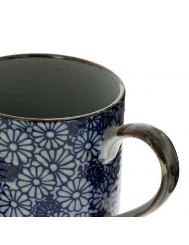 Mug en grès - Fleurs Bleues...