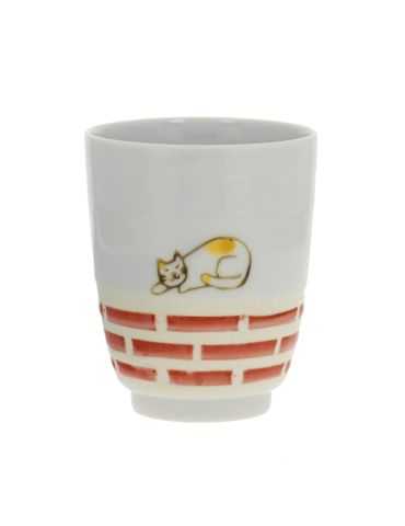 Tasse Chat sur le Mur Rouge