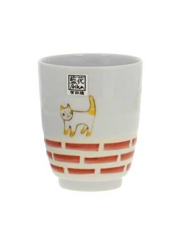 Tasse Chat sur le Mur Rouge