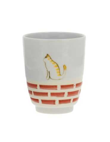 Tasse Chat sur le Mur Rouge