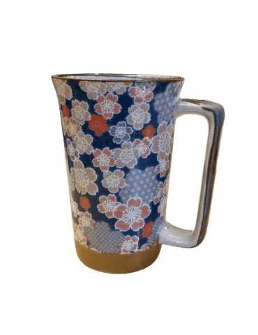 Mug en grès - Fleurs Tricolores 40cl