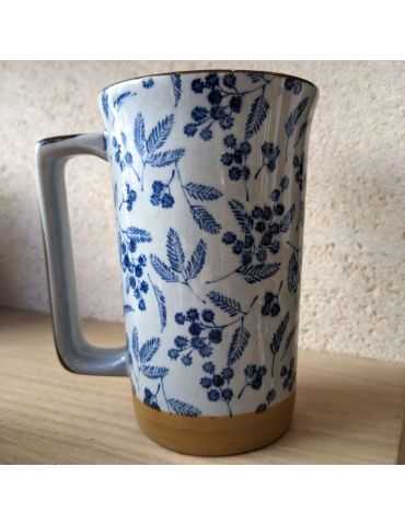 Mug en grès - Ete Bleu 40cl