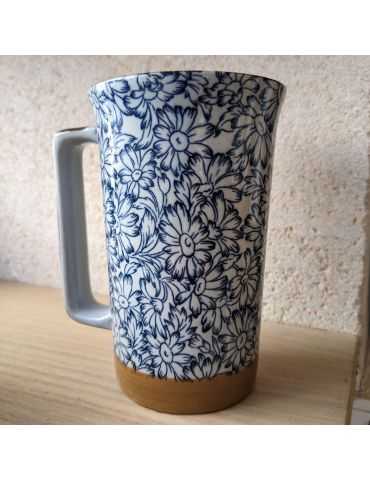 Mug en grès - Fleurs Blanches 40cl