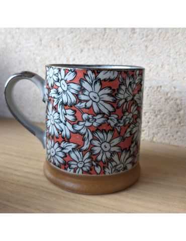 Mug en grès - Marguerites Rouges 30cl