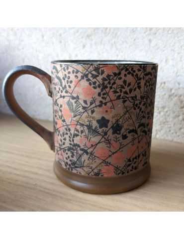 Mug en grès - Estampe Fleurs Rouges 30cl