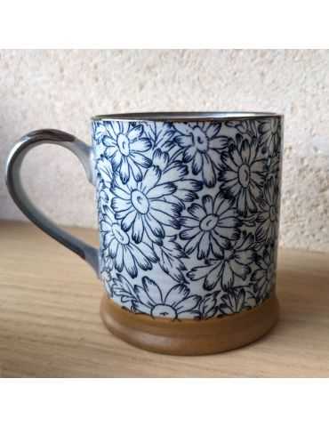 Mug en grès - Fleurs Blanches 30cl