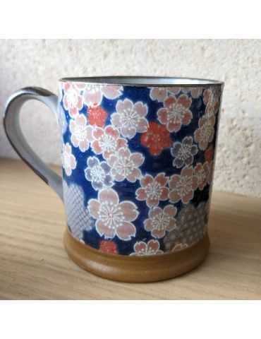 Mug en grès - Fleurs Tricolores 30cl