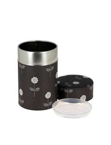 Boite washi noire fleurs blanches