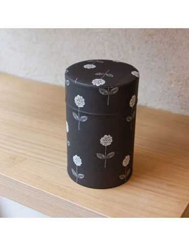 Boite washi noire fleurs blanches