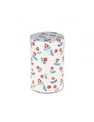 Boite Washi fleurs rouges et bleues