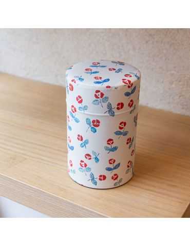 Boite Washi fleurs rouges et bleues