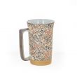 Mug en grès - Estampe Fleurs Rouges 40cl