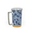 Mug en grès - Fleurs Bleues et Blanches 40cl