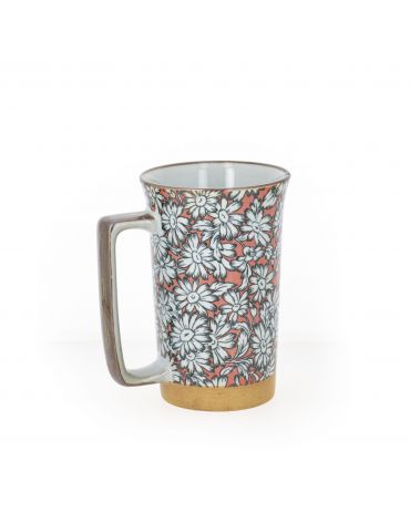 Mug en grès - Marguerites Rouges 40cl