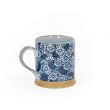 Mug en grès - Fleurs Bleues et Blanches 30cl