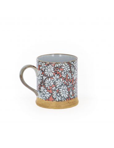 Mug en grès - Marguerites Rouges 30cl