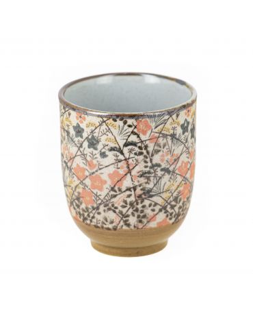 Tasse à thé en grès - Estampe Rouge 15cl