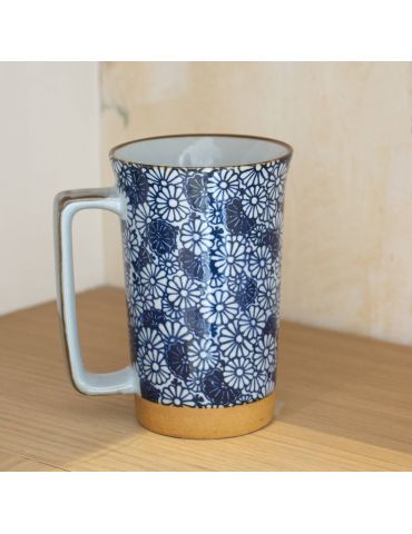 Mug en grès - Fleurs Bleues...