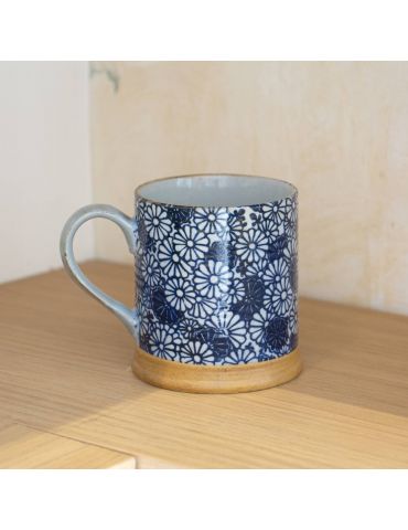 Mug en grès - Fleurs Bleues...