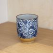 Tasse à thé en grès - Fleurs bleues et blanches 15cl